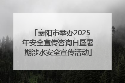 襄阳市举办2025年安全宣传咨询日暨暑期涉水安全宣传活动