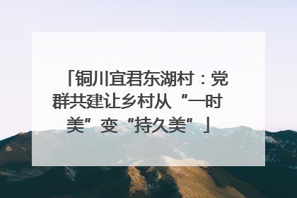 铜川宜君东湖村：党群共建让乡村从“一时美”变“持久美”