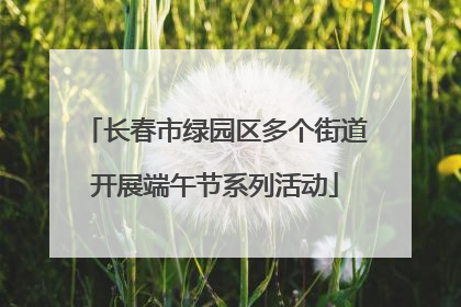 长春市绿园区多个街道开展端午节系列活动