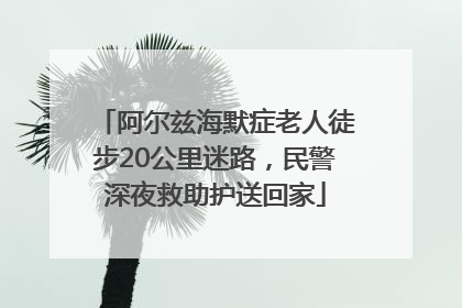 阿尔兹海默症老人徒步20公里迷路，民警深夜救助护送回家