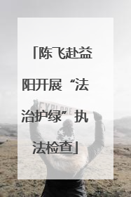 陈飞赴益阳开展“法治护绿”执法检查