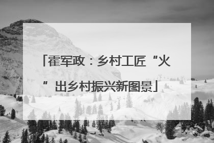 霍军政：乡村工匠“火”出乡村振兴新图景