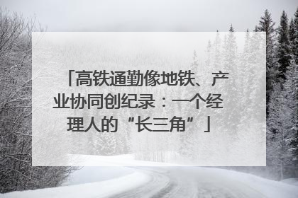 高铁通勤像地铁、产业协同创纪录：一个经理人的“长三角”