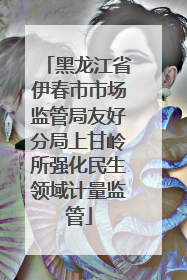 黑龙江省伊春市市场监管局友好分局上甘岭所强化民生领域计量监管