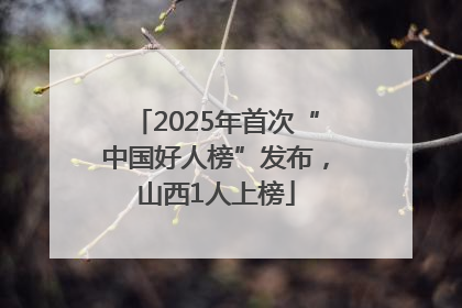 2025年首次“中国好人榜”发布，山西1人上榜
