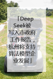 DeepSeek被写入市政府工作报告，杭州将支持算法模型企业发展